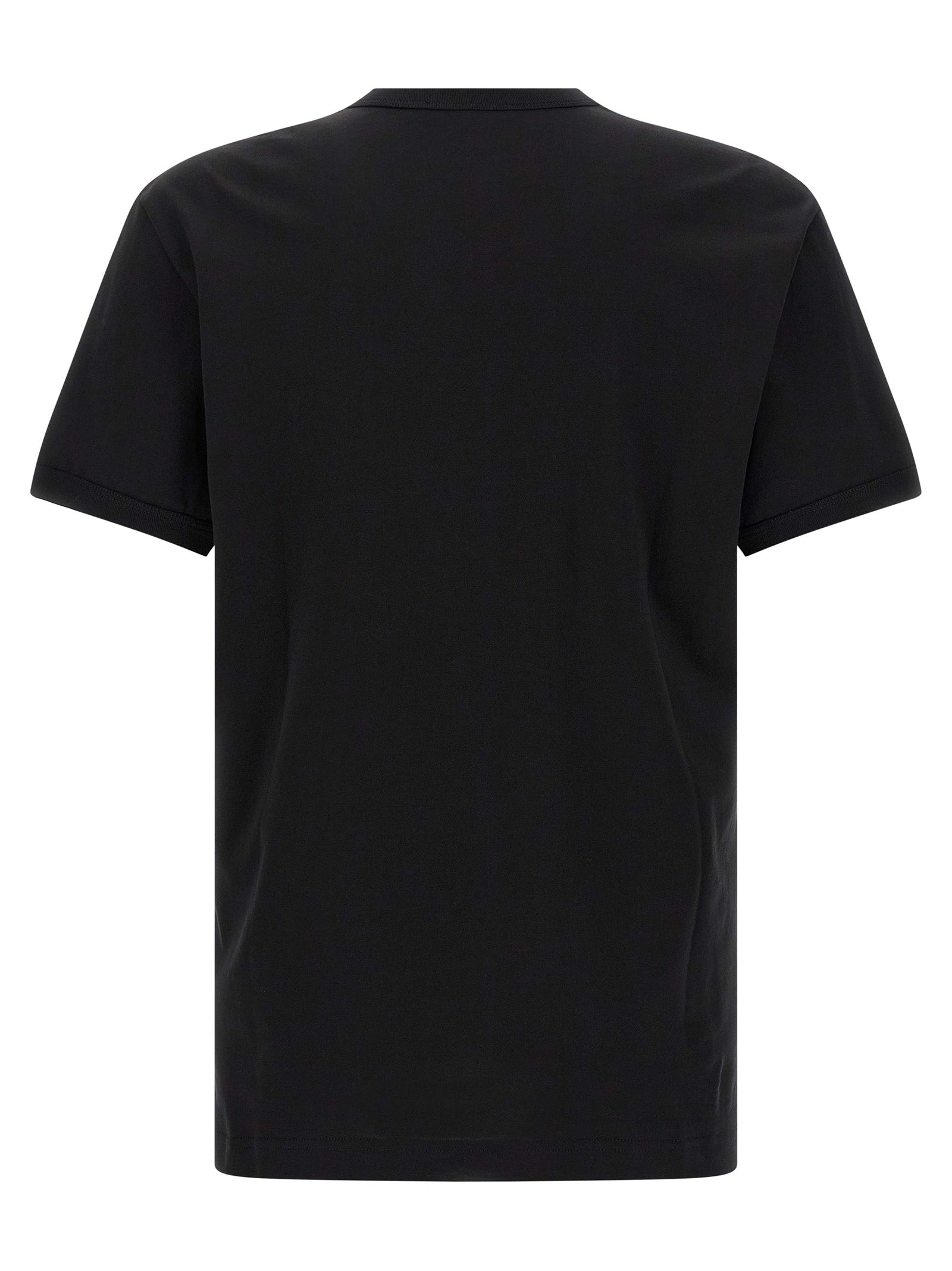 T-shirt en coton noir de Dolce & Gabbana, style décontracté, avec logo discret sur la poitrine, vue de face.