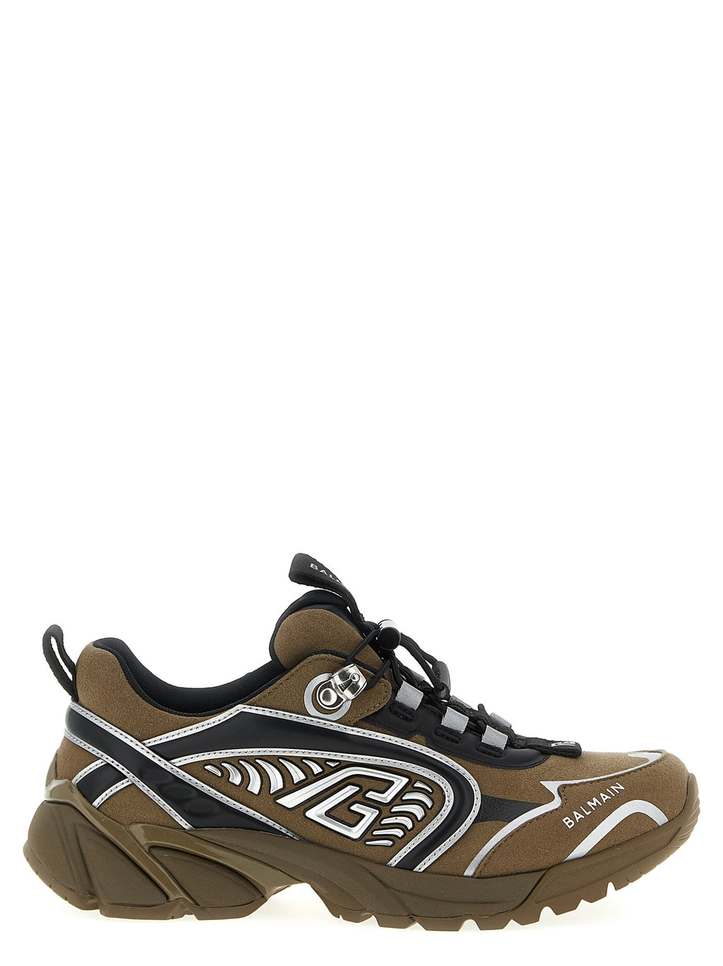 Chaussures de sport Balmain Bicolor en polyéthylène, baskets athlétiques modernes avec design coloré et élégant.
