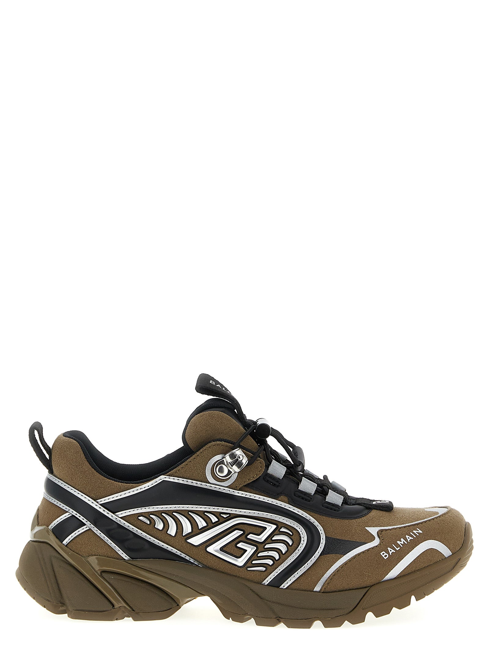 Chaussures de sport Balmain Bicolor en polyéthylène, baskets athlétiques modernes avec design coloré et élégant.