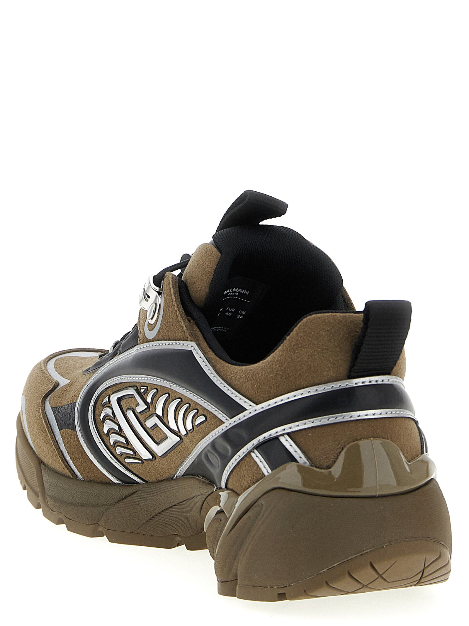 Chaussures de sport Balmain Bicolor en polyéthylène, sneakers athlétiques élégants avec design bicolore.