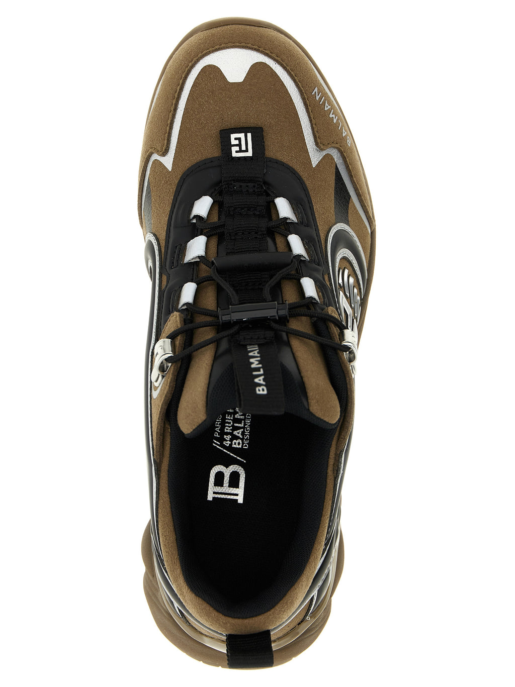 Chaussures de sport Balmain Bicolor en polyéthylène, baskets athlétiques modernes avec design bicolore.