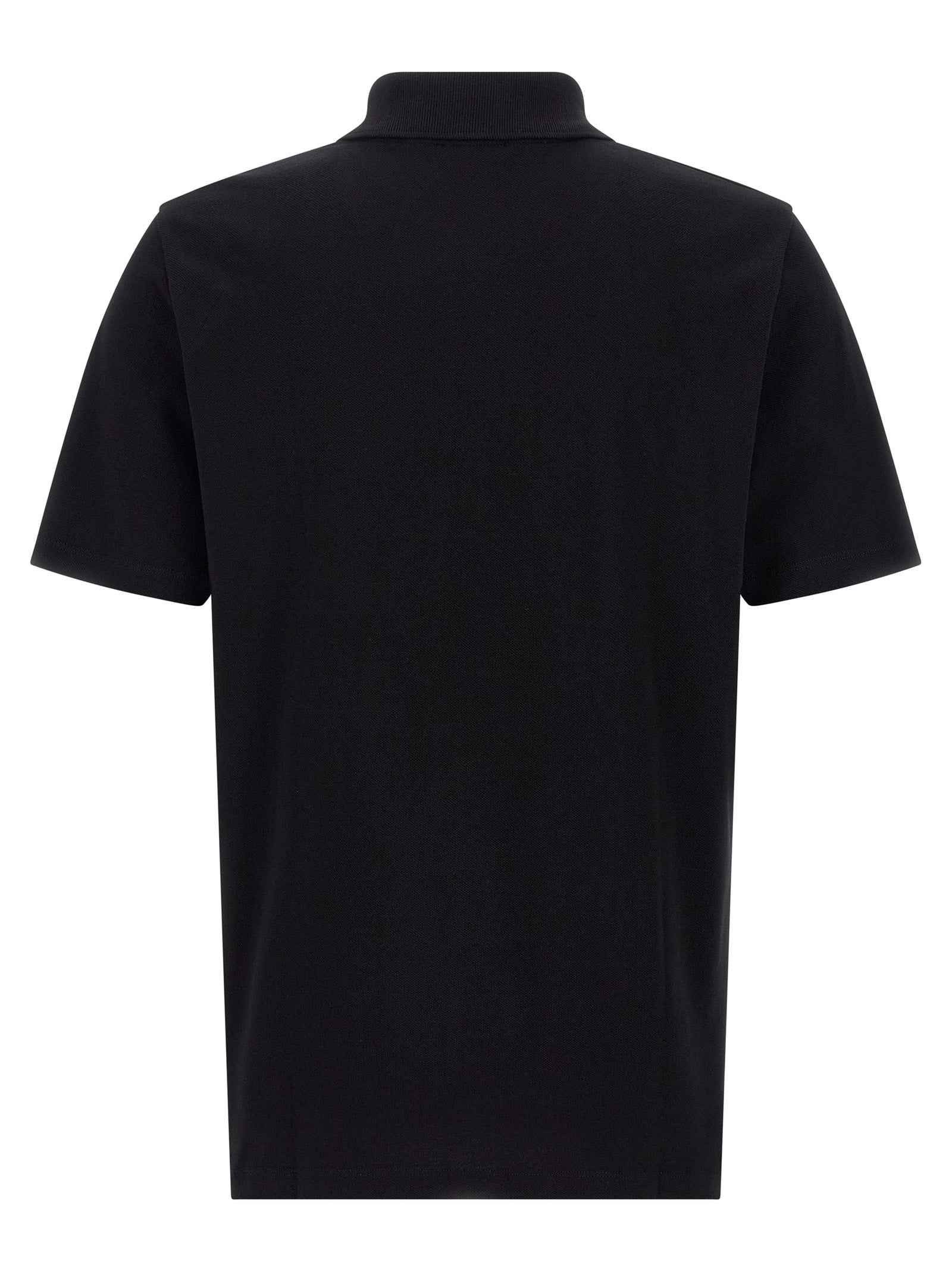 Chemise polo en coton bicolore Balmain, vue de face, détails du col et des manches, style élégant et moderne.