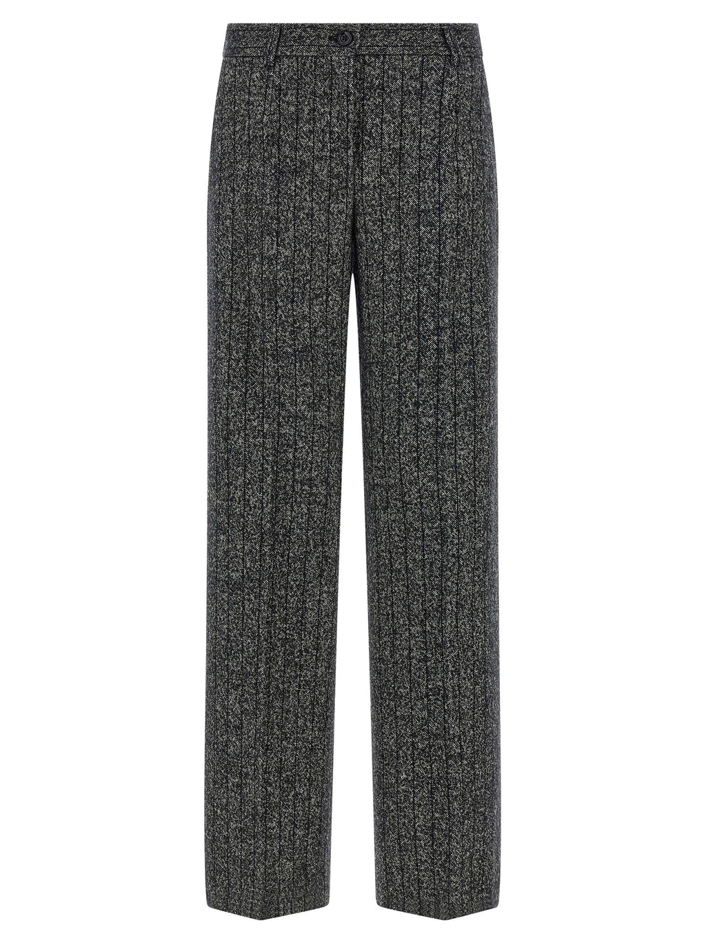 Pantalons décontractés en laine vierge bicolore de Dolce & Gabbana, style élégant et confortable.
