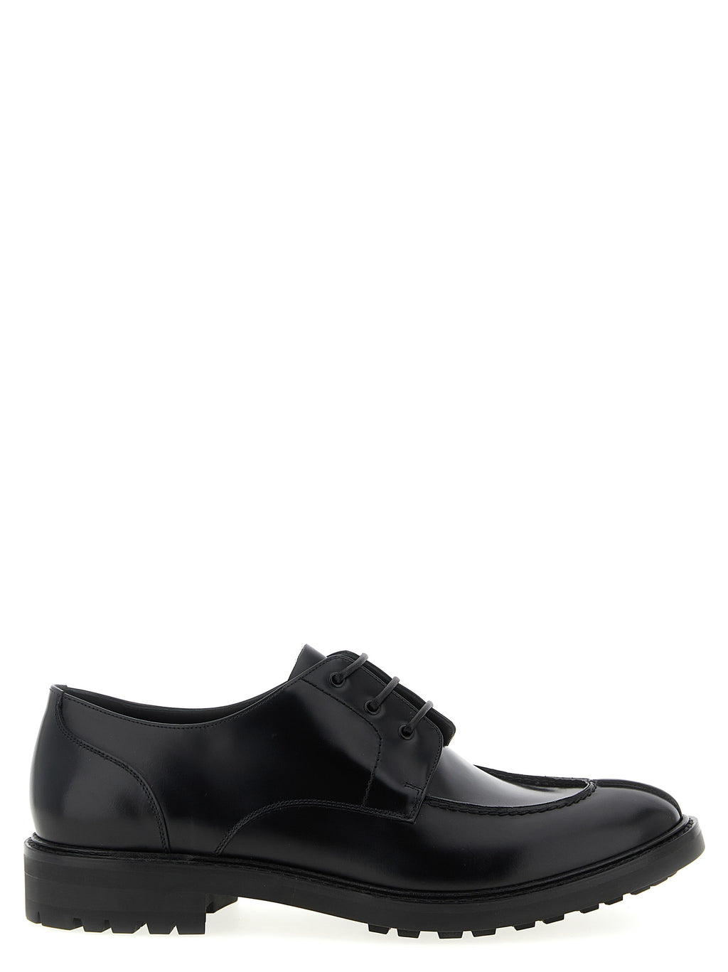 Chaussures oxford et derby en cuir de veau noir Saint Laurent, élégantes et sophistiquées, vues de face.