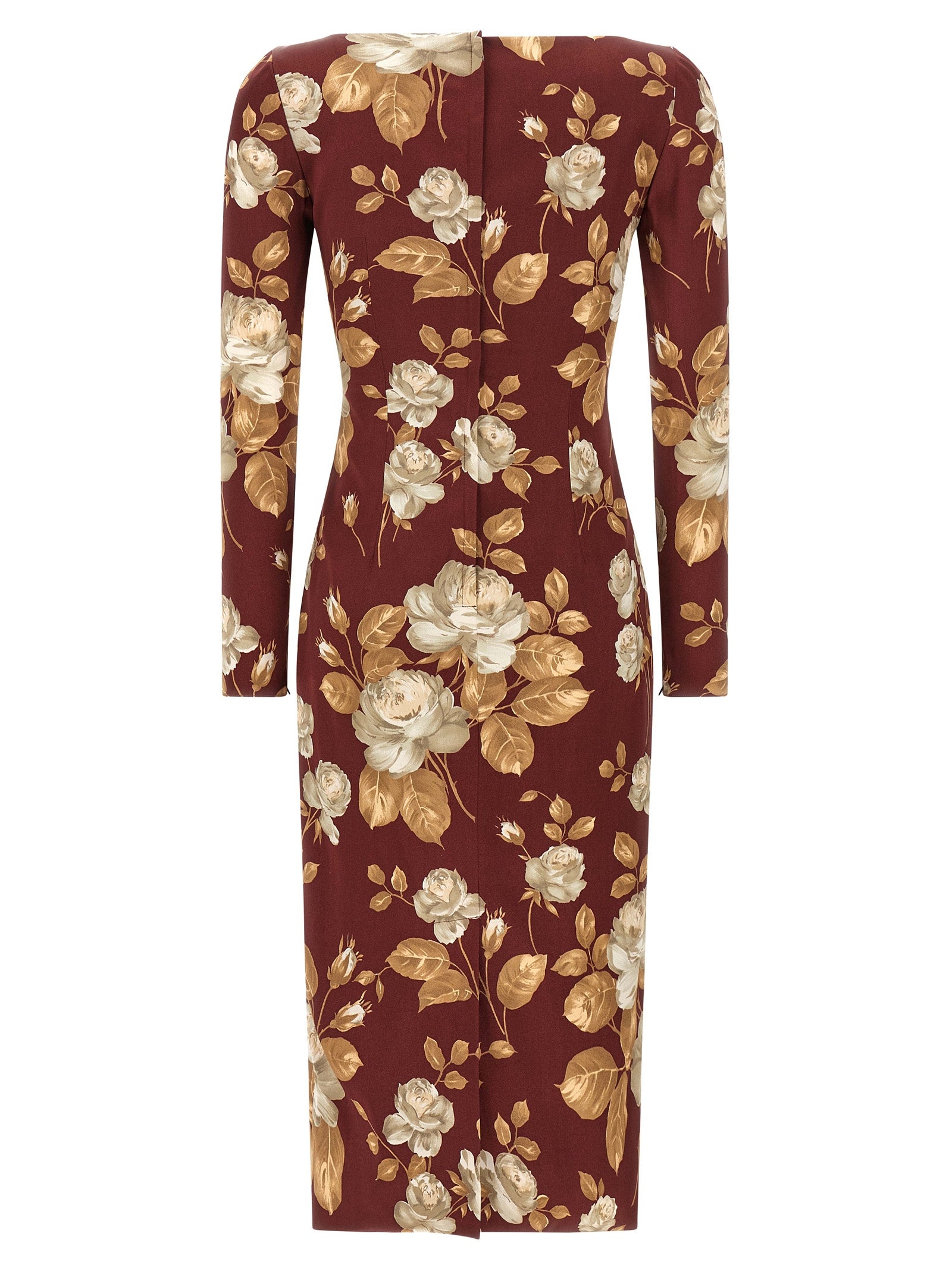 Robe midi en élasthanne multicolore de Dolce & Gabbana, style élégant et tissu ajusté visible sur l'image.