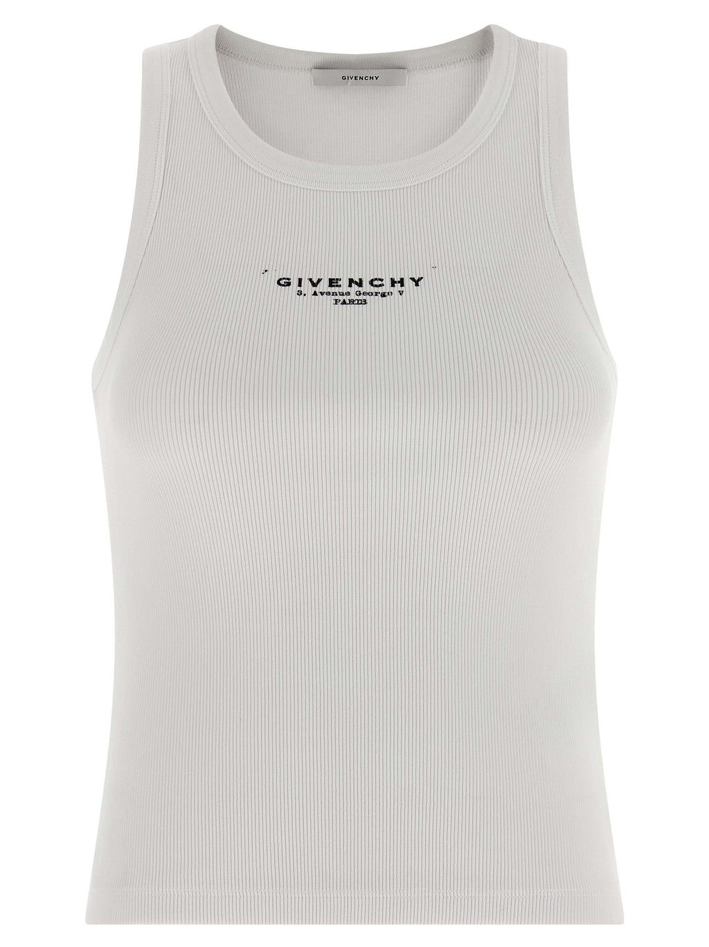 Givenchy Weißes ärmelloses T-Shirt aus Baumwolle
