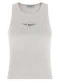 Givenchy Weißes ärmelloses T-Shirt aus Baumwolle