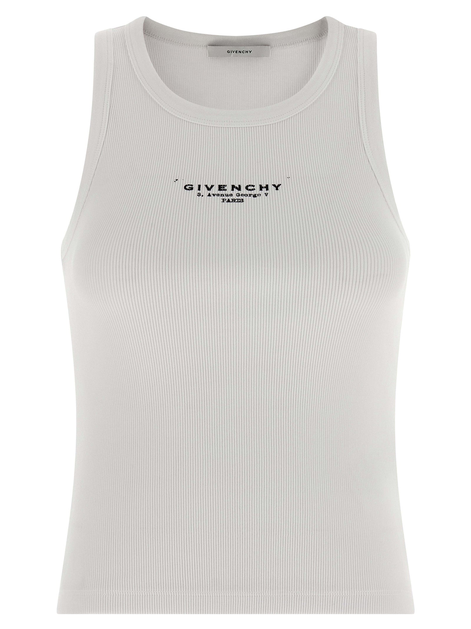 Givenchy Weißes ärmelloses T-Shirt aus Baumwolle
