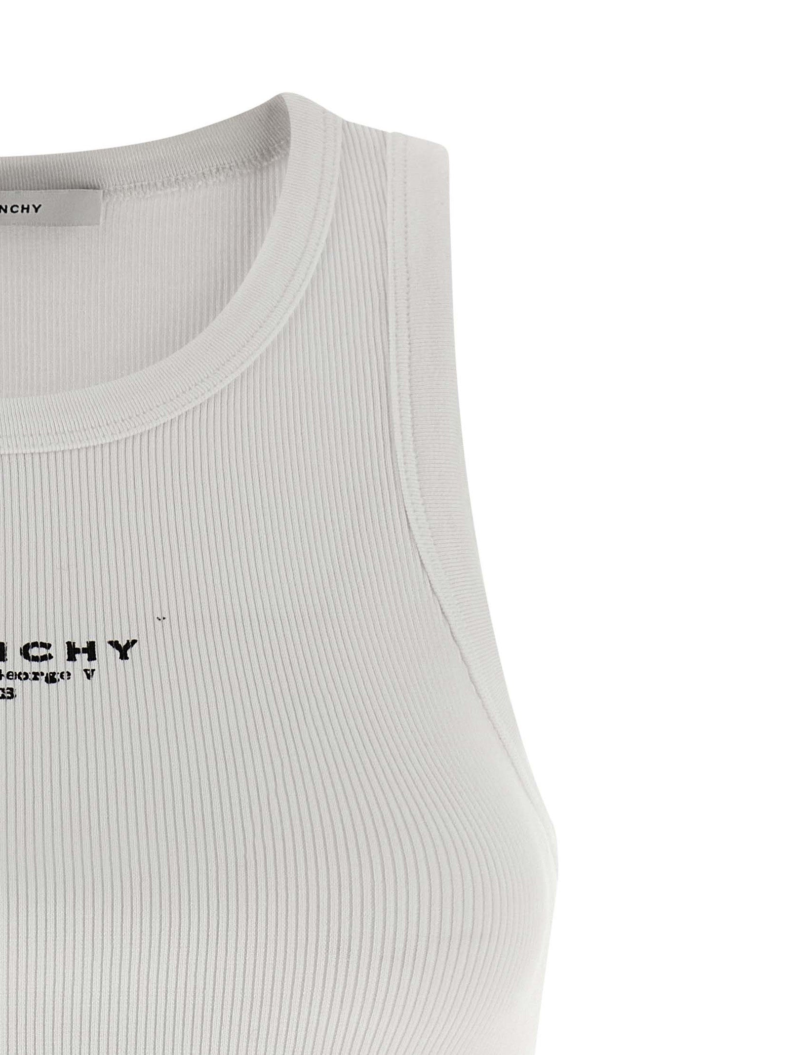 Givenchy Weißes ärmelloses T-Shirt aus Baumwolle