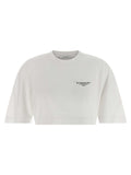 T-shirt blanc en coton de la marque Givenchy, coupe classique, porté sur mannequin.