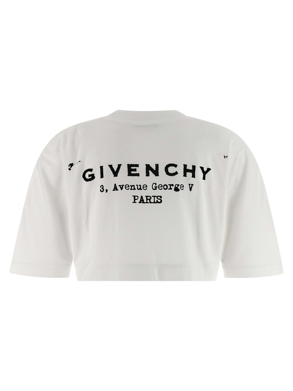 T-shirt en coton blanc Givenchy, coupe classique, logo discret sur la poitrine, vue de face.