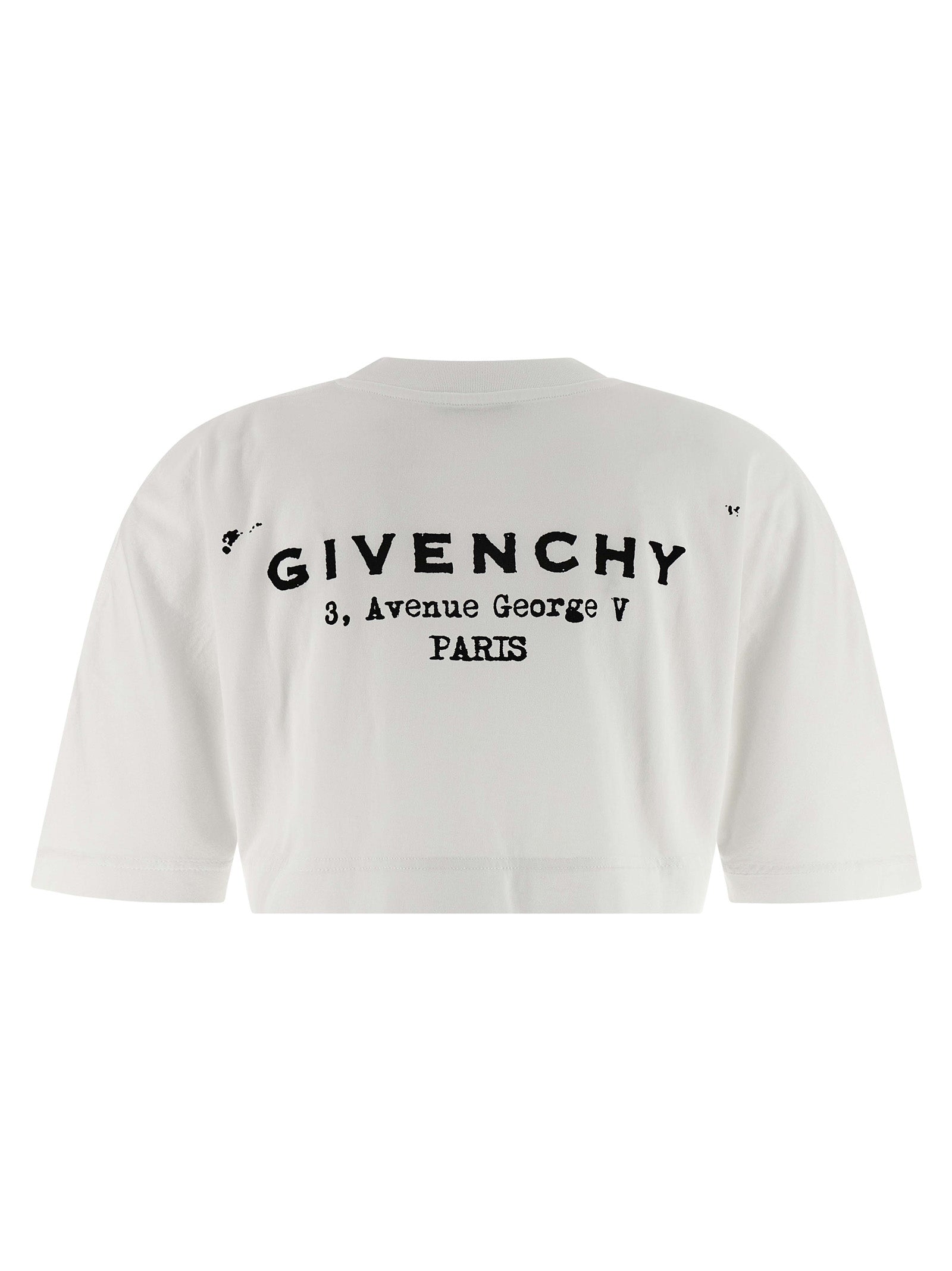 T-shirt en coton blanc Givenchy, coupe classique, logo discret sur la poitrine, vue de face.