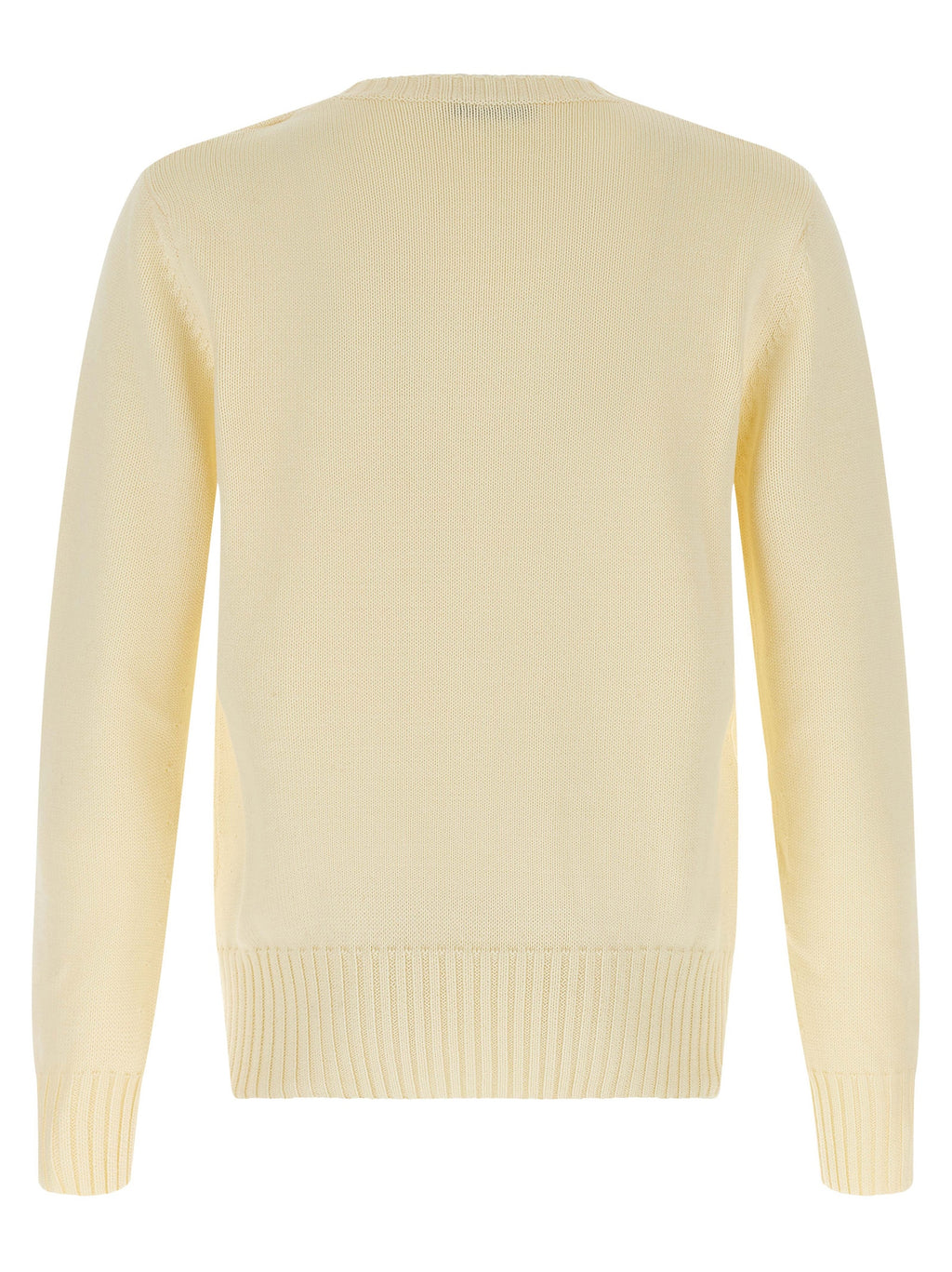 Cardigan en coton beige Givenchy avec boutons, porté sur un modèle, détail des manches et du col visible dans l'image.