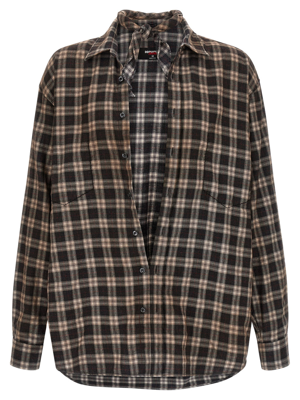 Chemisier en coton multicolore de Dsquared² avec manches longues et motif coloré, idéal pour un style tendance et décontracté.