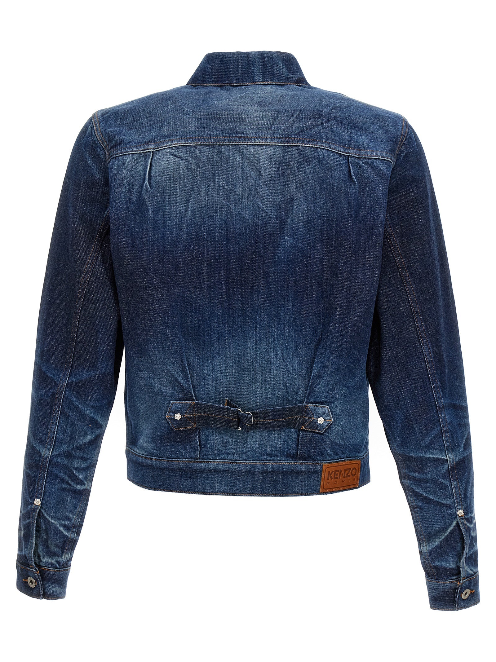 Veste en denim en coton bleu de la marque Kenzo, style décontracté avec détails modernes.