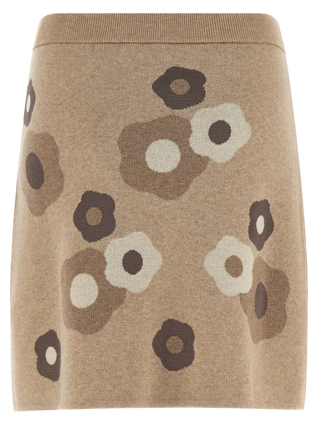 Jupe longue beige en laine de la marque Kenzo, vêtement élégant avec une coupe fluide et un style sophistiqué.