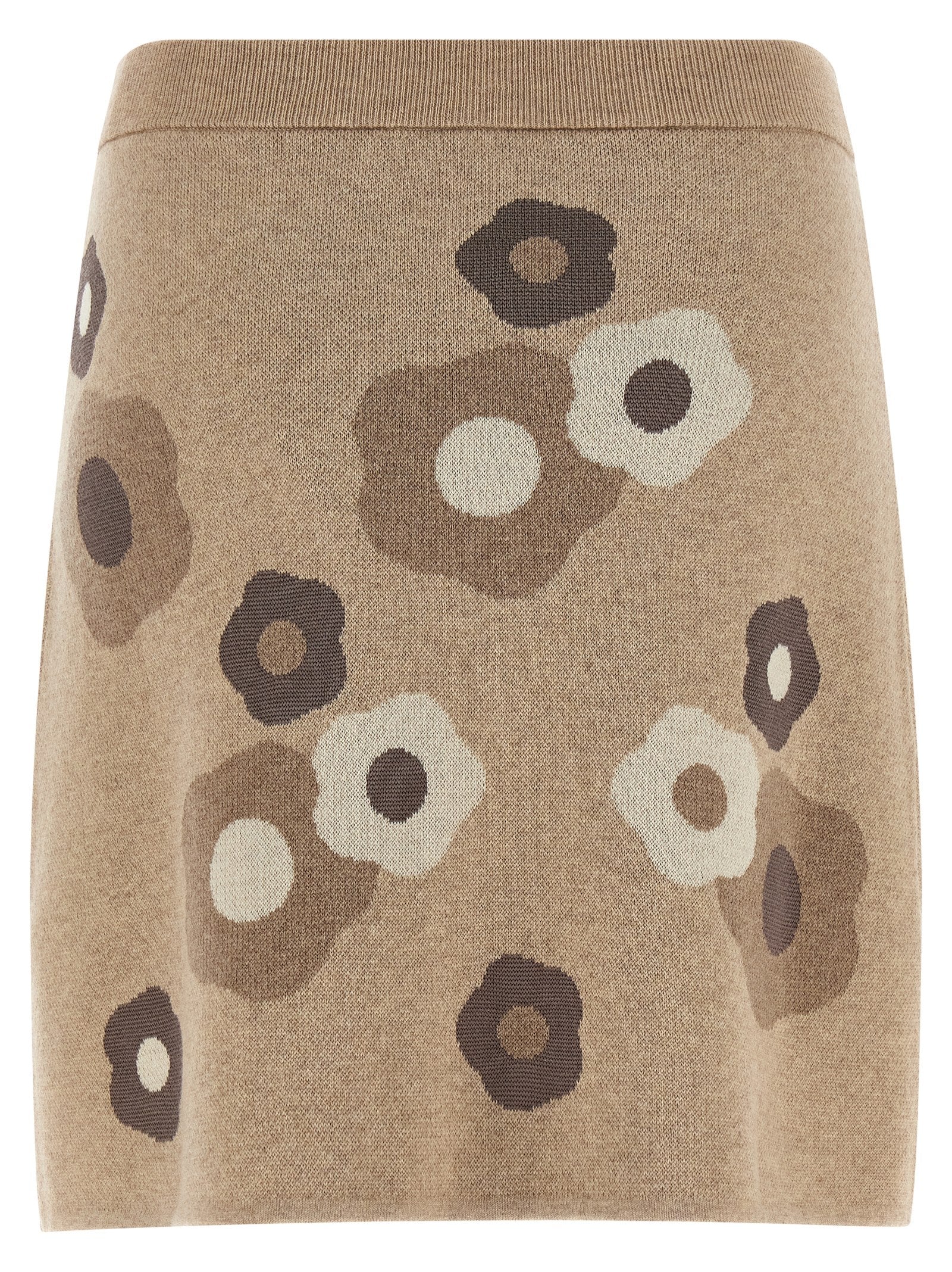 Jupe longue beige en laine de la marque Kenzo, vêtement élégant avec une coupe fluide et un style sophistiqué.