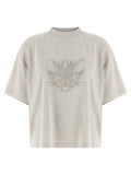 T-shirt blanc en coton de Balenciaga, vêtement décontracté avec logo emblématique, image montrant le devant du t-shirt.