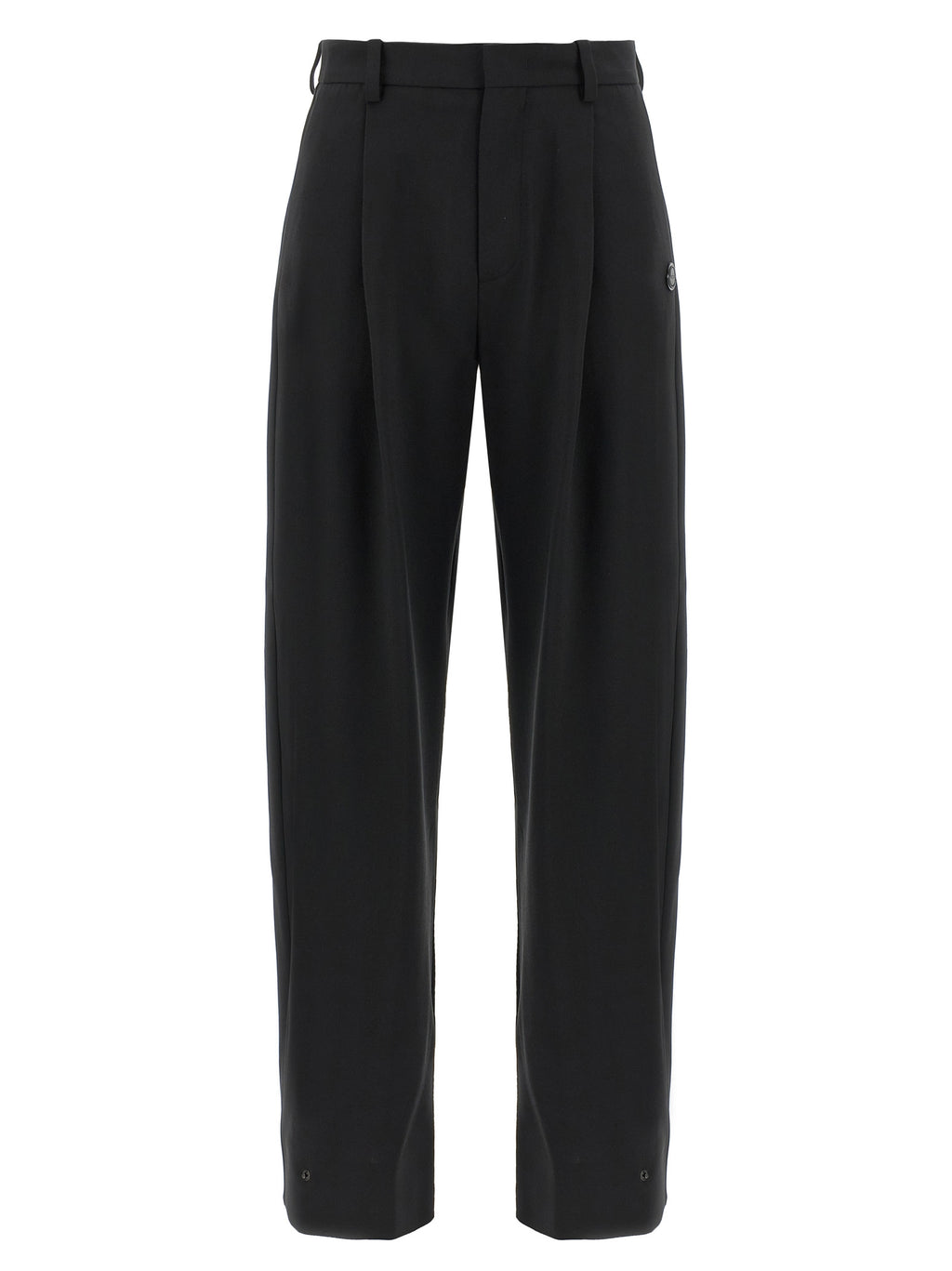 Pantalon de costume en polyester noir de la marque MONCLER GENIUS, coupe élégante et moderne pour femmes ou hommes.