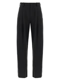 Pantalon de costume en polyester noir de la marque MONCLER GENIUS, coupe élégante et moderne pour femmes ou hommes.