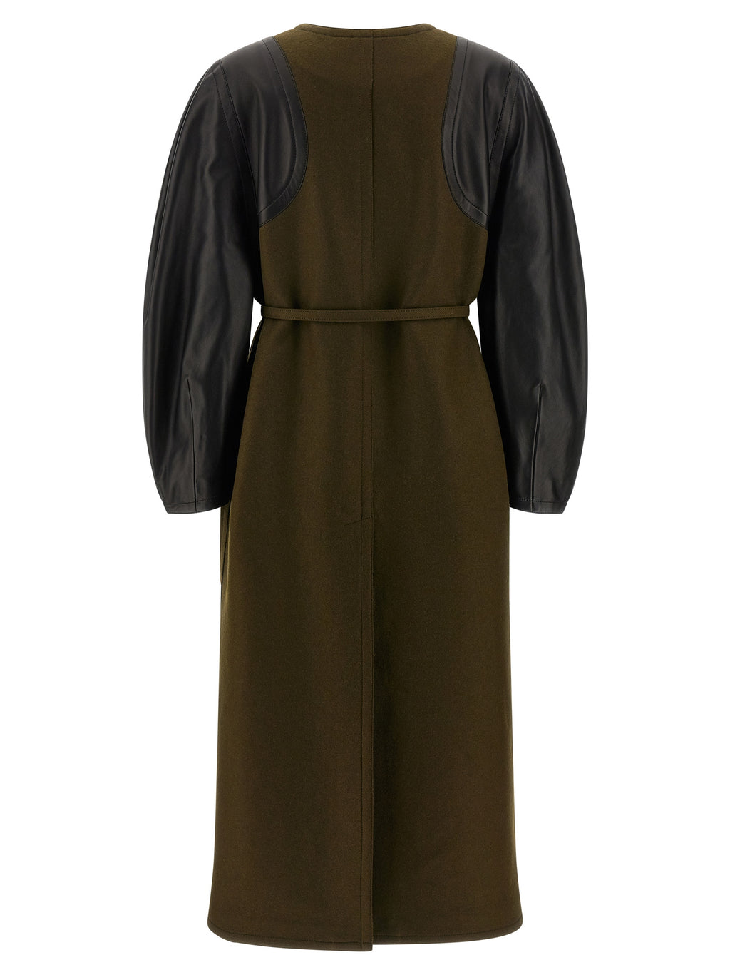 Manteau bicolore en viscose Fendi avec col élégant et coupe moderne, porté sur un mannequin.