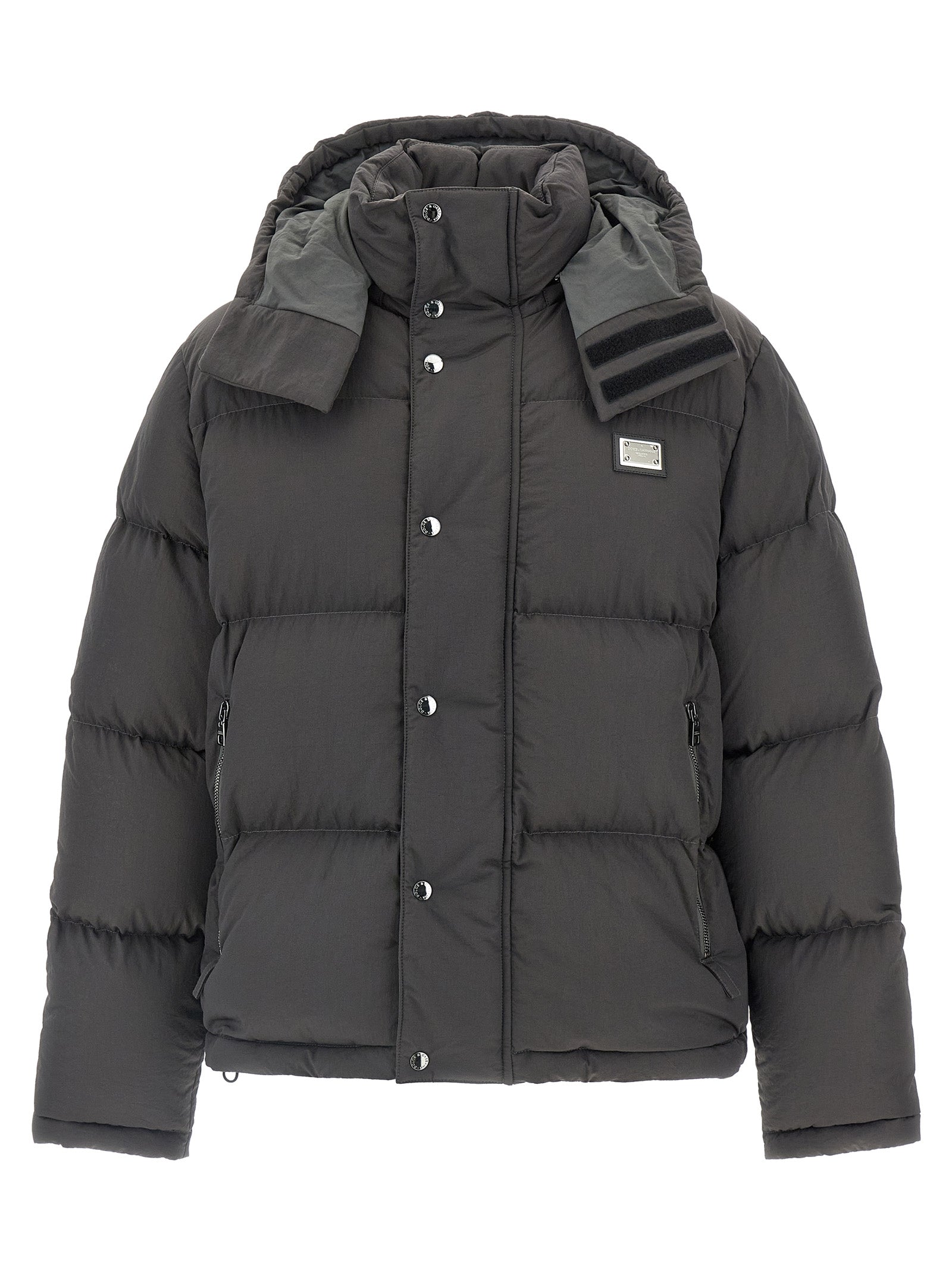 Veste longue en polyamide gris de Dolce & Gabbana, style élégant et moderne, visible sur cette image.