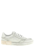 Chaussures basses en cuir d’agneau blanc de Dolce & Gabbana, sneakers décontractés pour hommes ou femmes.
