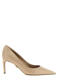 Chaussures à talons hauts beige en cuir de veau de la marque Dolce & Gabbana, élégantes et sophistiquées.