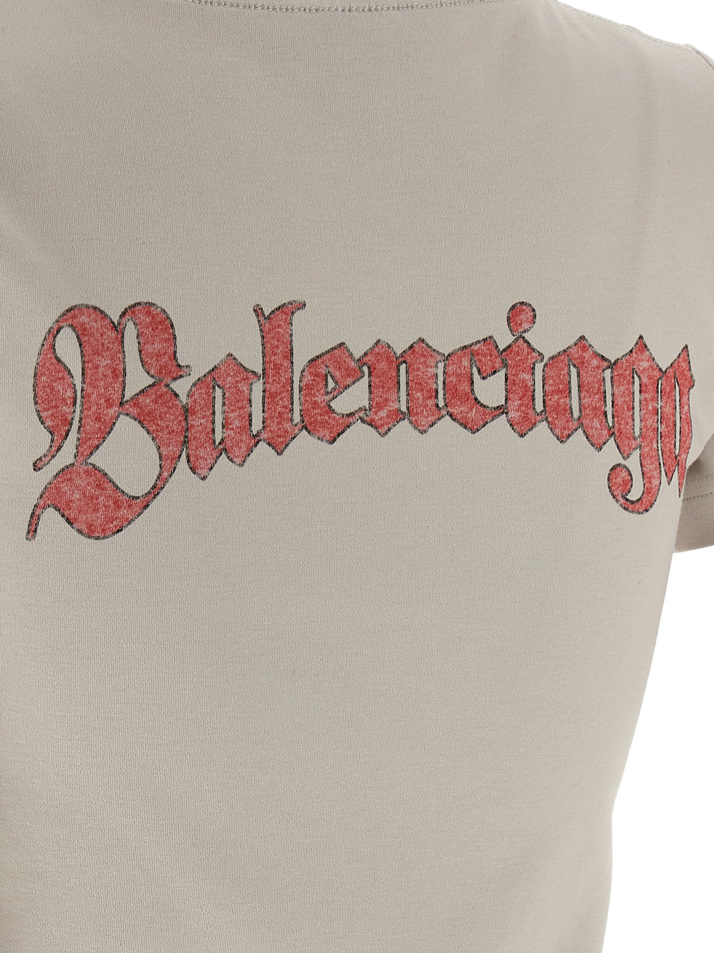 T-shirt gris en coton de Balenciaga, vue de face, avec logo discret, tissu doux et coupe moderne.