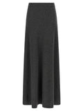 Jupe courte gris en laine de Balenciaga, coupe ajustée avec ceinture élégante, portée sur un mannequin.