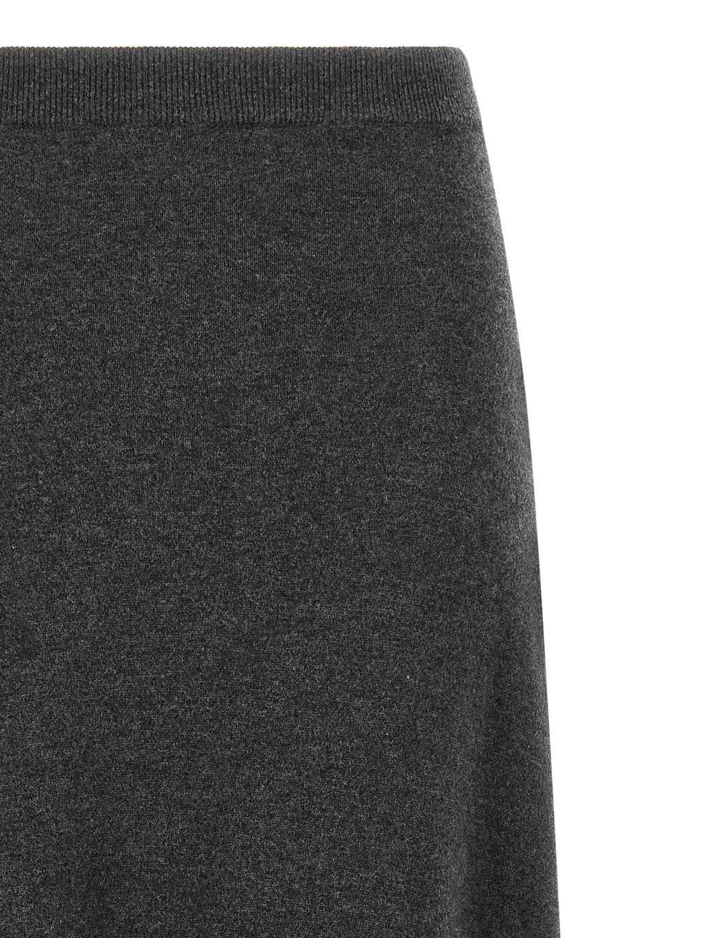 Jupe courte grise en laine de Balenciaga, coupe ajustée avec détails élégants, portée sur un mannequin.