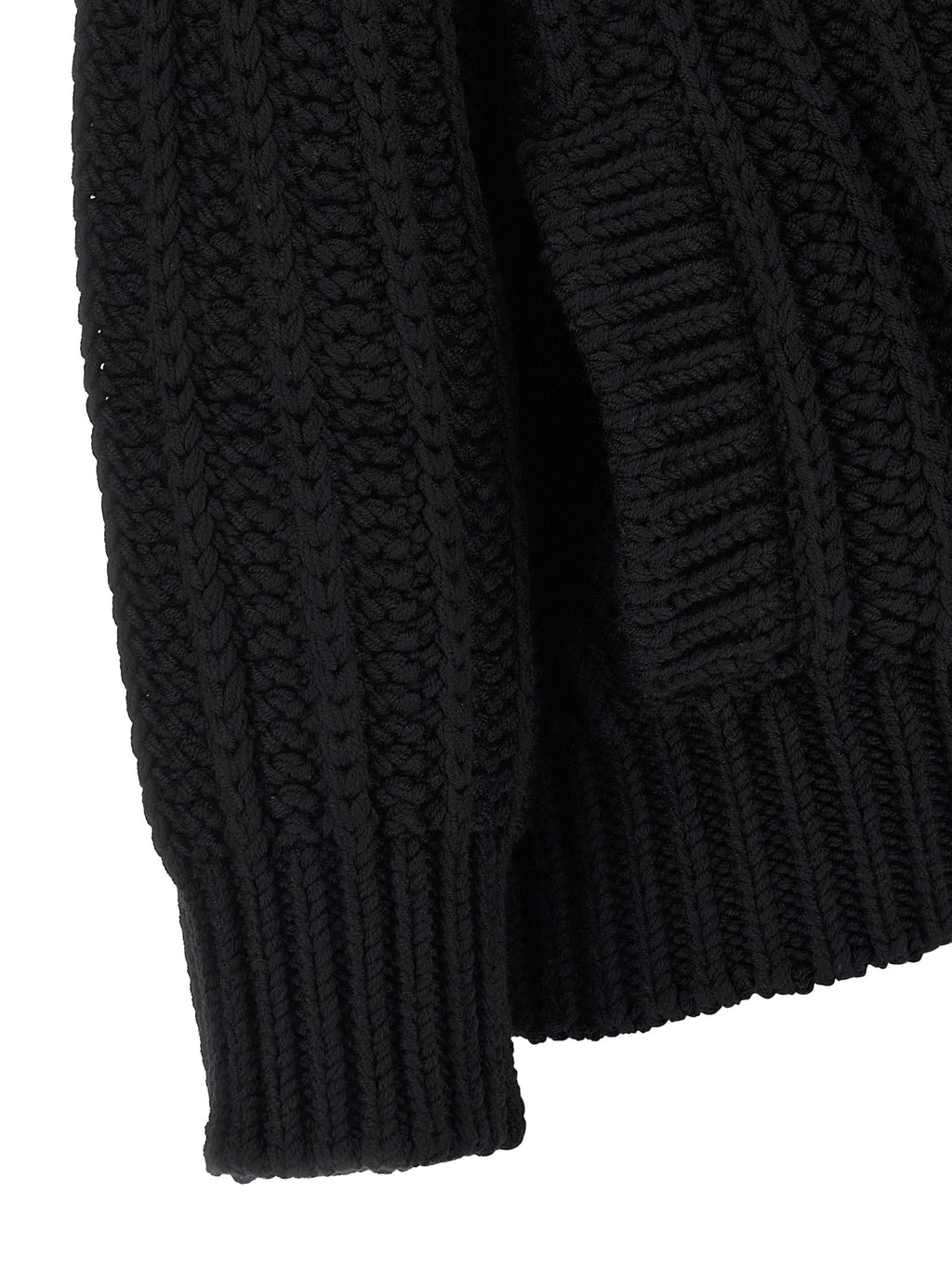 Cardigan noir en laine vierge de Dolce & Gabbana, style élégant et classique, avec boutons visibles et finition soignée.