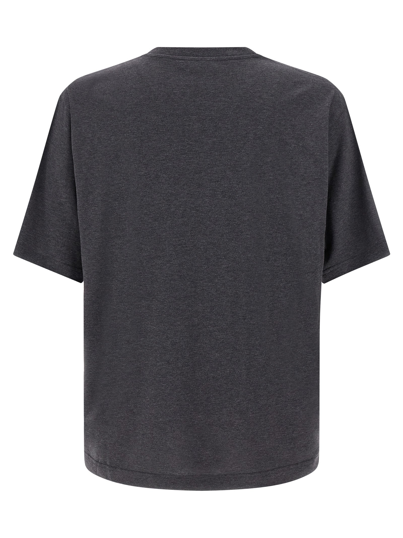 T-shirt gris en coton de Dolce & Gabbana, style décontracté, vue de face, tissu doux et confortable.