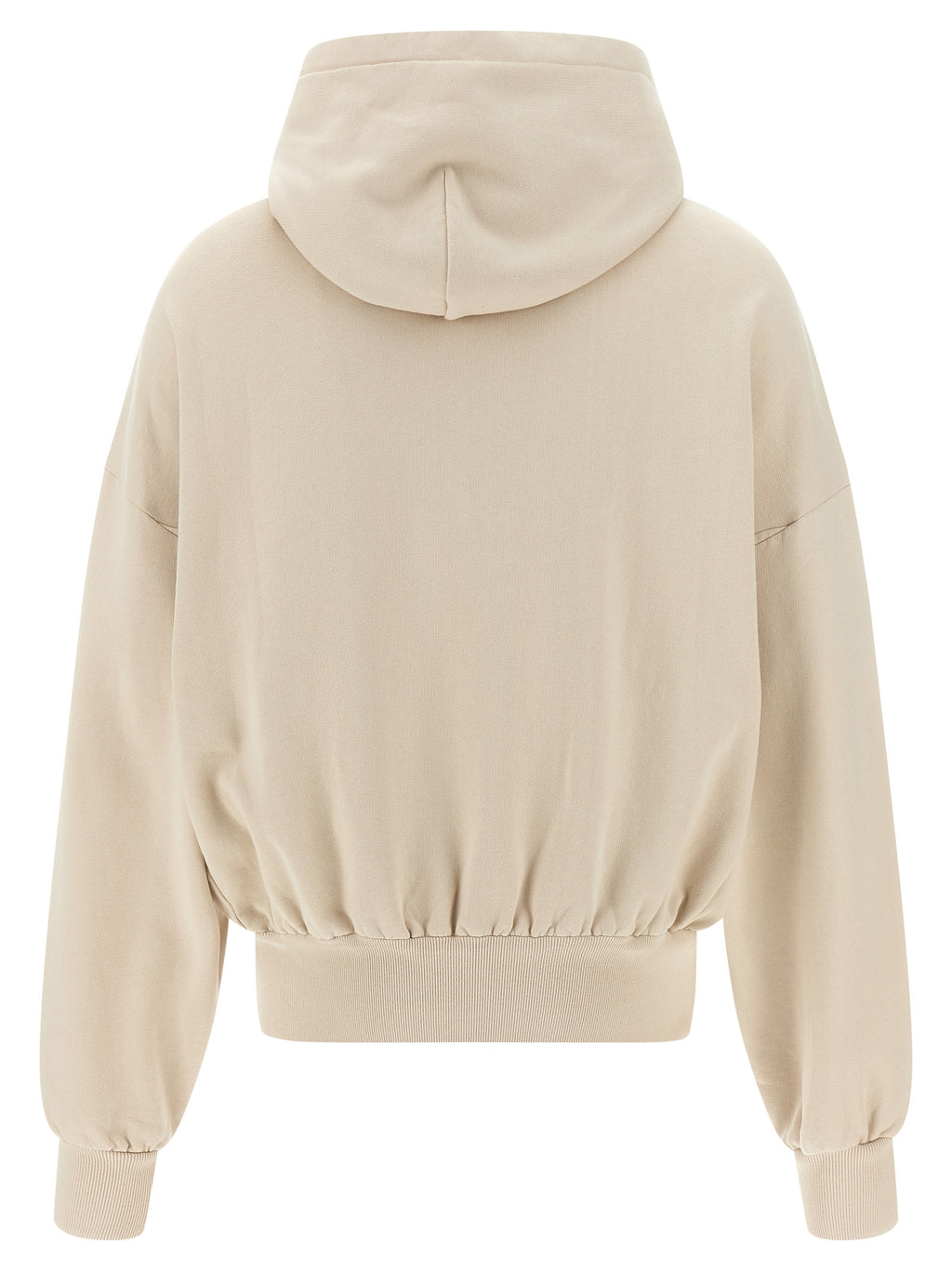 Sweat-shirt beige en coton de Dolce & Gabbana, coupe décontractée et logo discret sur la poitrine, vue de face.