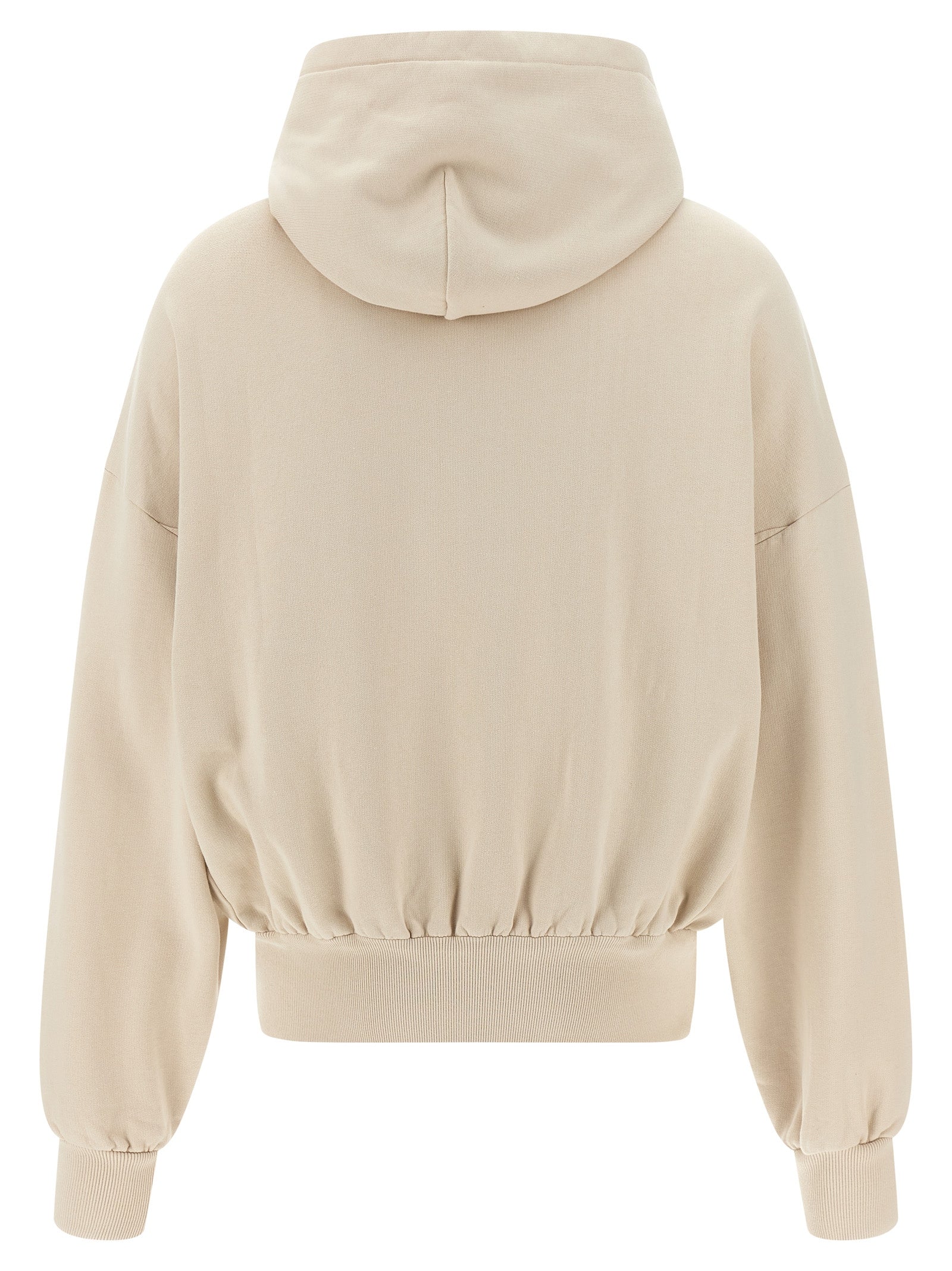 Sweat-shirt beige en coton de Dolce & Gabbana, coupe décontractée et logo discret sur la poitrine, vue de face.