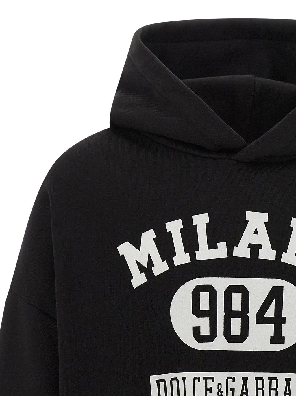 Sweatshirt en coton bicolore de Dolce & Gabbana, style décontracté avec logo sur la poitrine, en bleu et blanc.