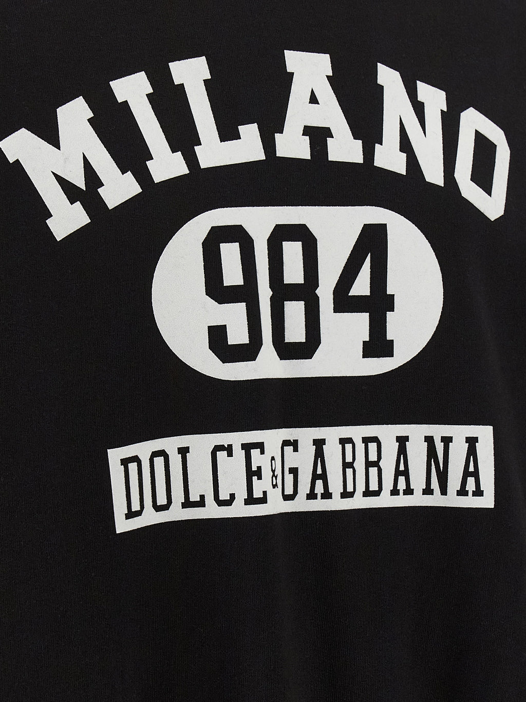 Sweat-shirt bicolore en coton de Dolce & Gabbana avec logo, manches longues et coupe décontractée.
