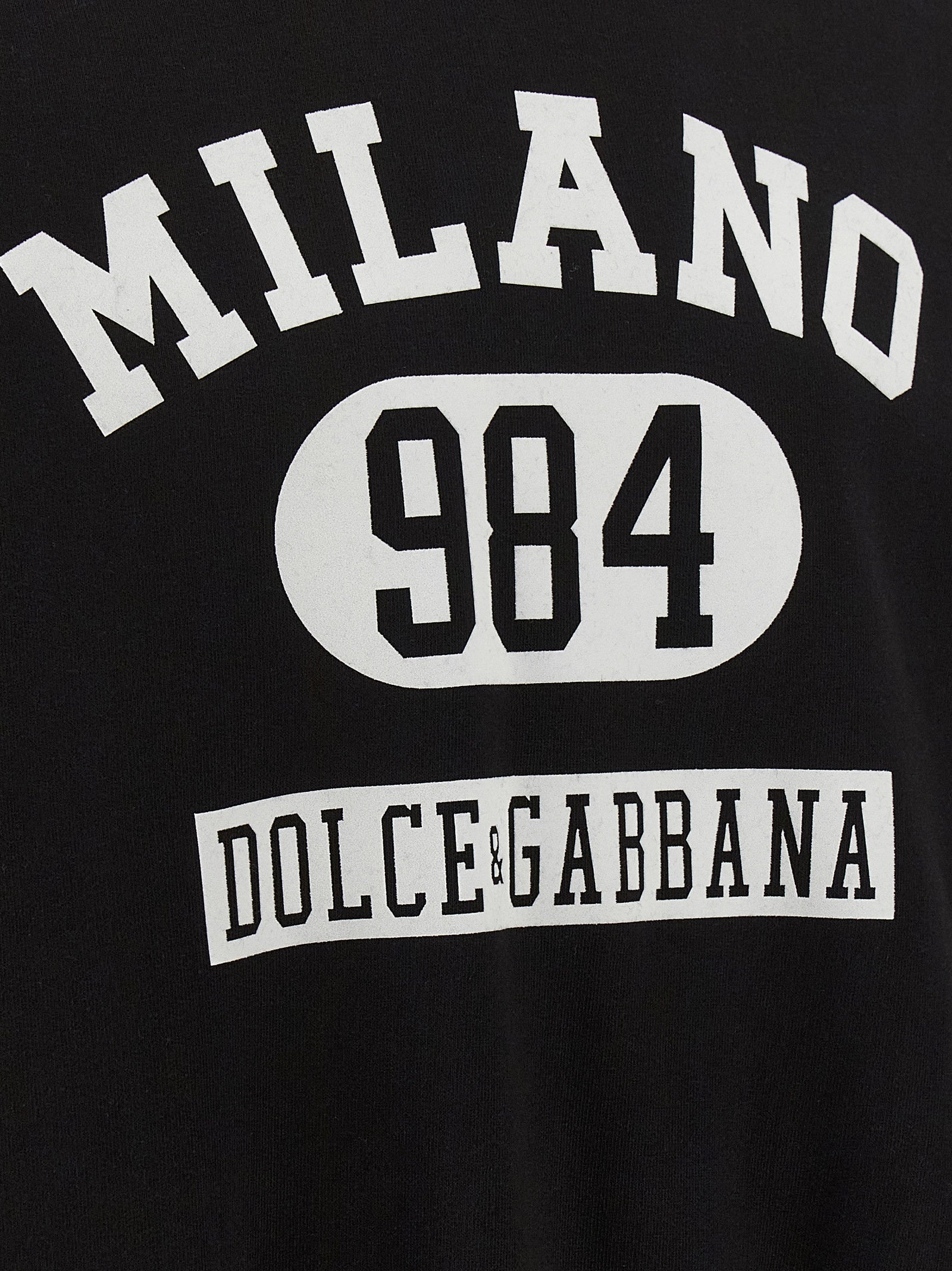 Sweat-shirt bicolore en coton de Dolce & Gabbana avec logo, manches longues et coupe décontractée.