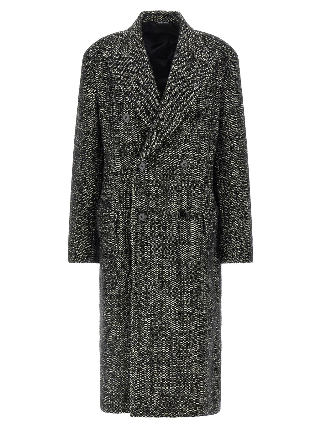 Manteau bicolore en polyamide de Dolce & Gabbana, coupe élégante et moderne, visible en gros plan.