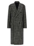 Manteau bicolore en polyamide de Dolce & Gabbana, coupe élégante et moderne, visible en gros plan.