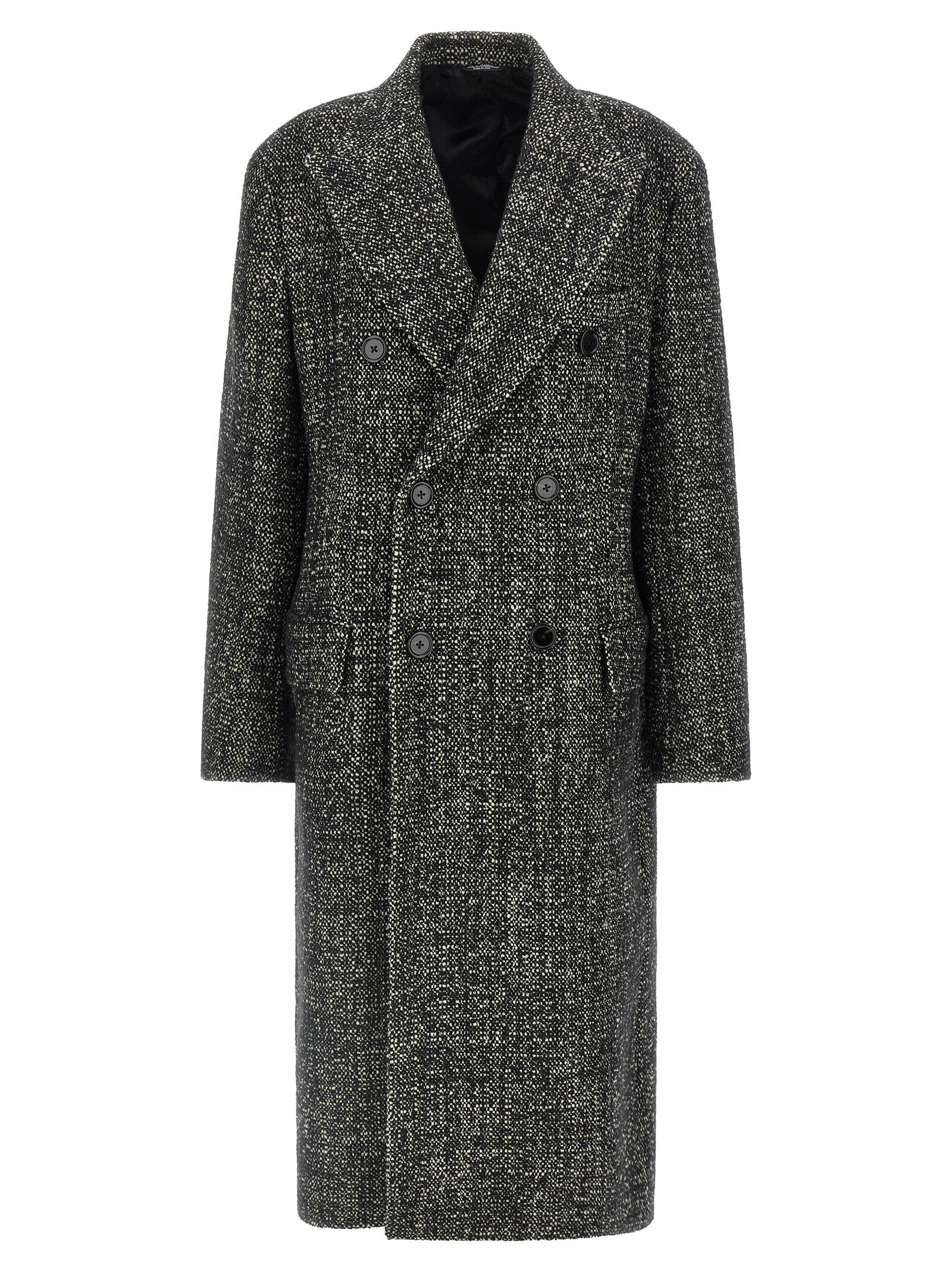 Manteau bicolore en polyamide de Dolce & Gabbana, coupe élégante et moderne, visible en gros plan.