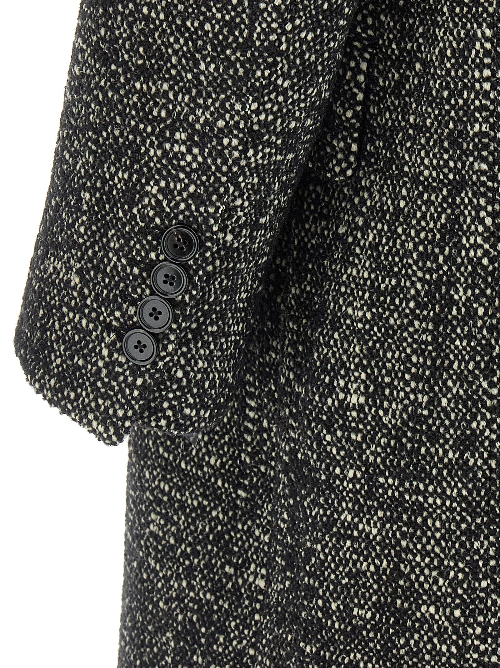 Manteau bicolore en polyamide Dolce & Gabbana, coupe élégante et moderne, visible en détail sur l'image.