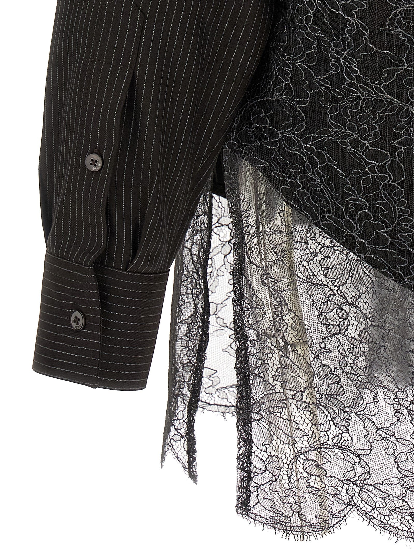 Blouse en laine vierge marron de Fendi, style élégant avec détails sophistiqués, visible sur l'image.
