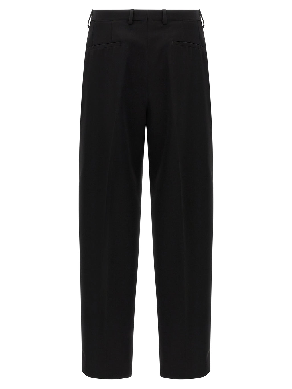 Pantalon de costume noir en laine vierge de Dolce & Gabbana, coupe classique, visible sur un mannequin.