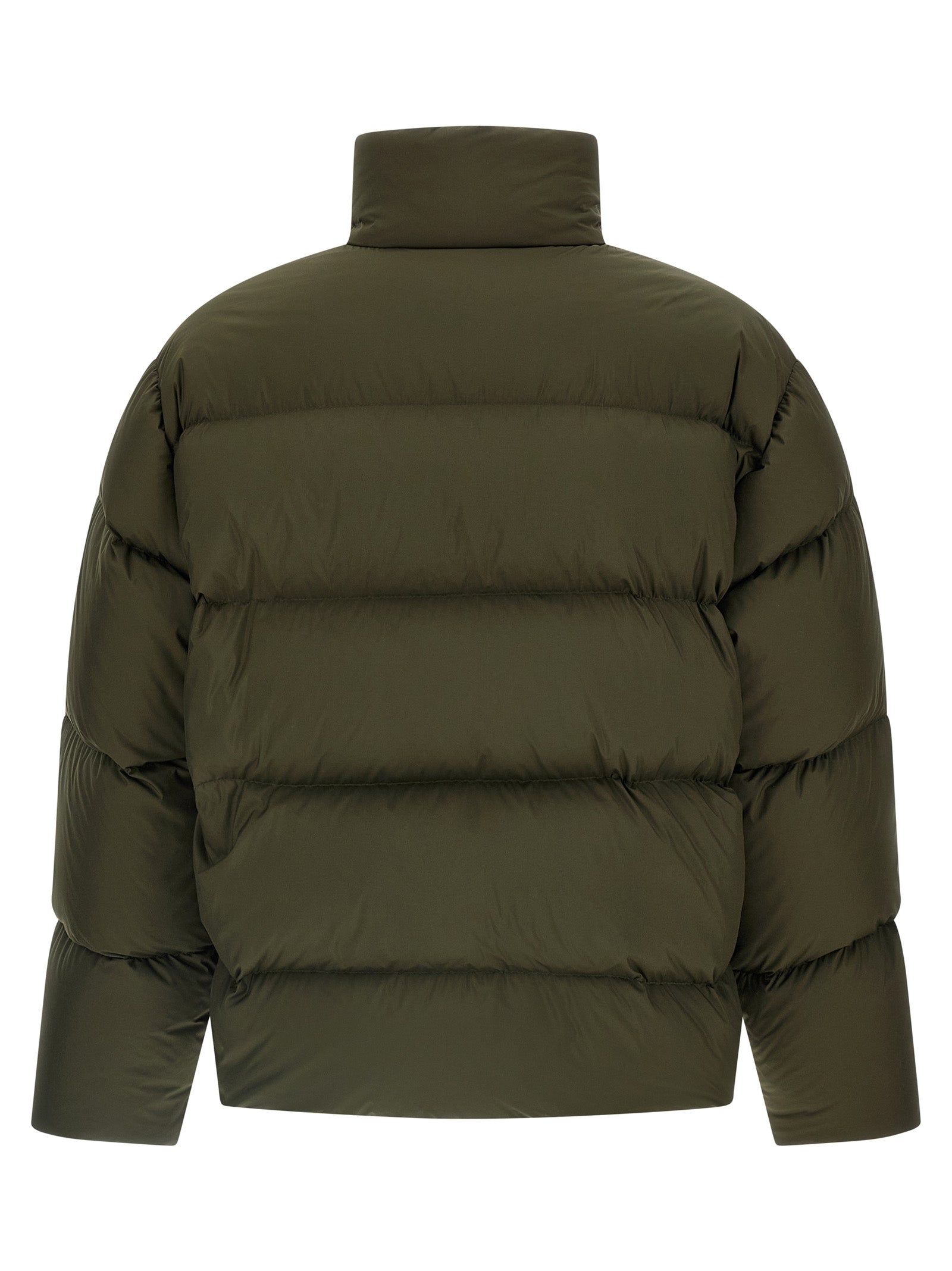 Veste longue bicolore en polyester de Saint Laurent, style élégant, avec fermeture éclair et col haut.