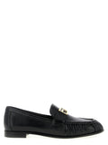 Mocassins Fendi en cuir d'agneau noir, en slip-on élégants, avec design sophistiqué et finition de haute qualité.