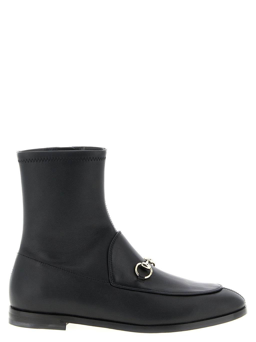 Bottes ankle en cuir d'agneau noir de Gucci, élégantes et sophistiquées, avec finition de haute qualité et design moderne.