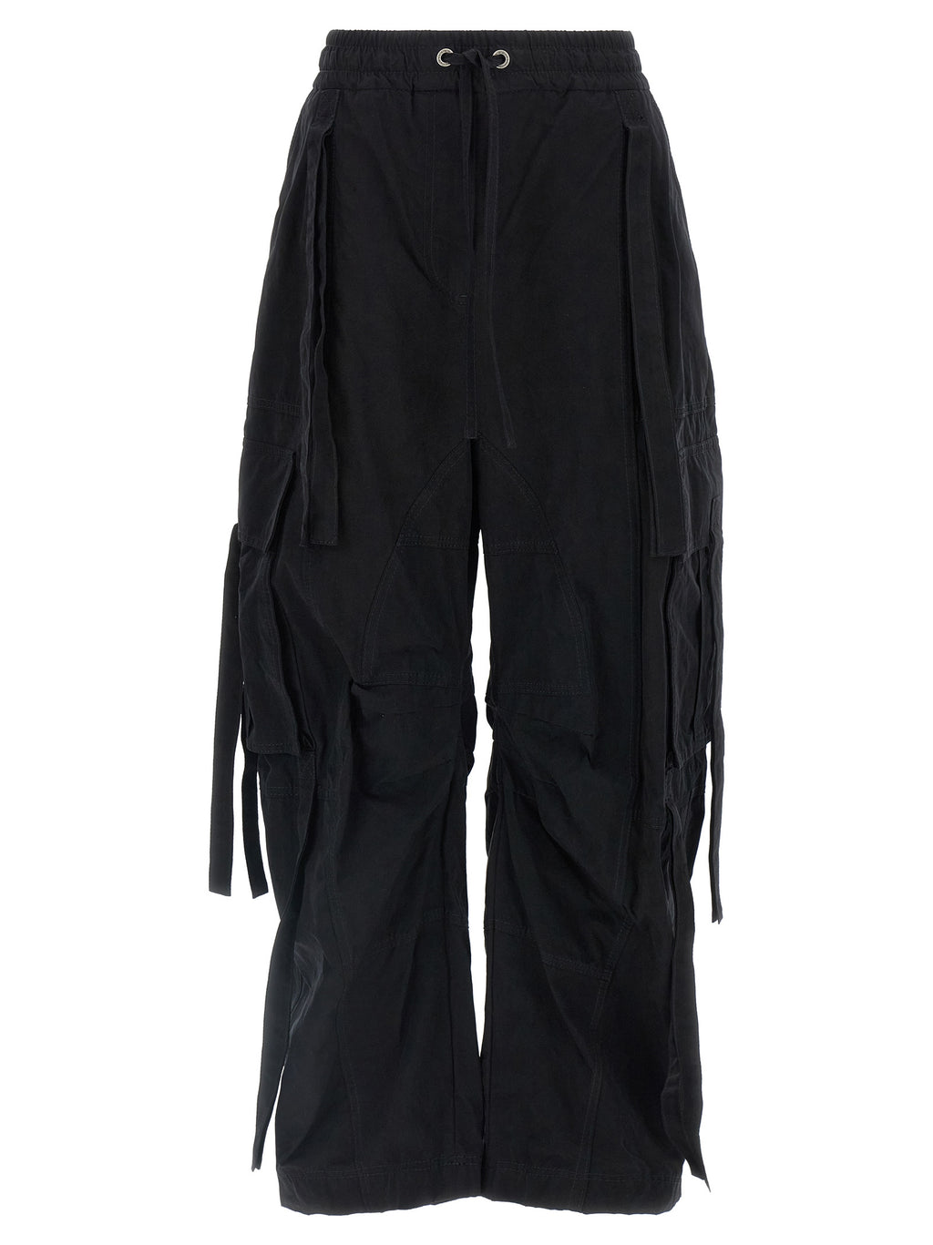 Pantalon cargo en coton noir de Dolce & Gabbana, style décontracté avec poches latérales, pour homme.