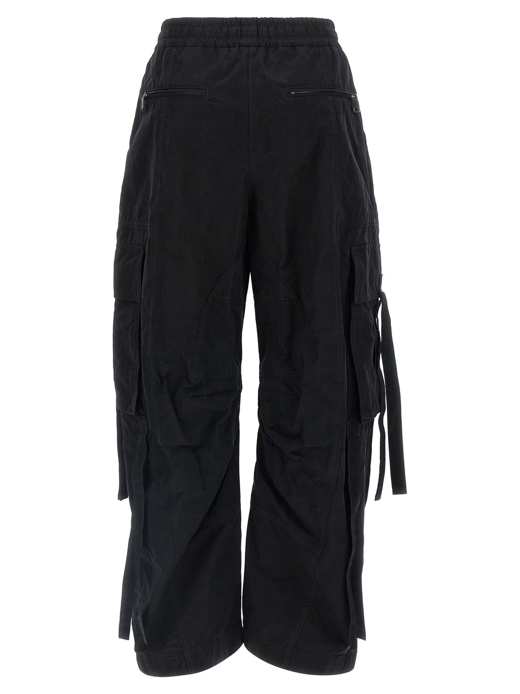Pantalons cargo noirs en coton de la marque Dolce & Gabbana, coupe décontractée avec poches latérales et détails modernes.