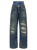 Jeans en denim en coton bleu Dolce & Gabbana, coupe classique, détails en denim et couture élégante.
